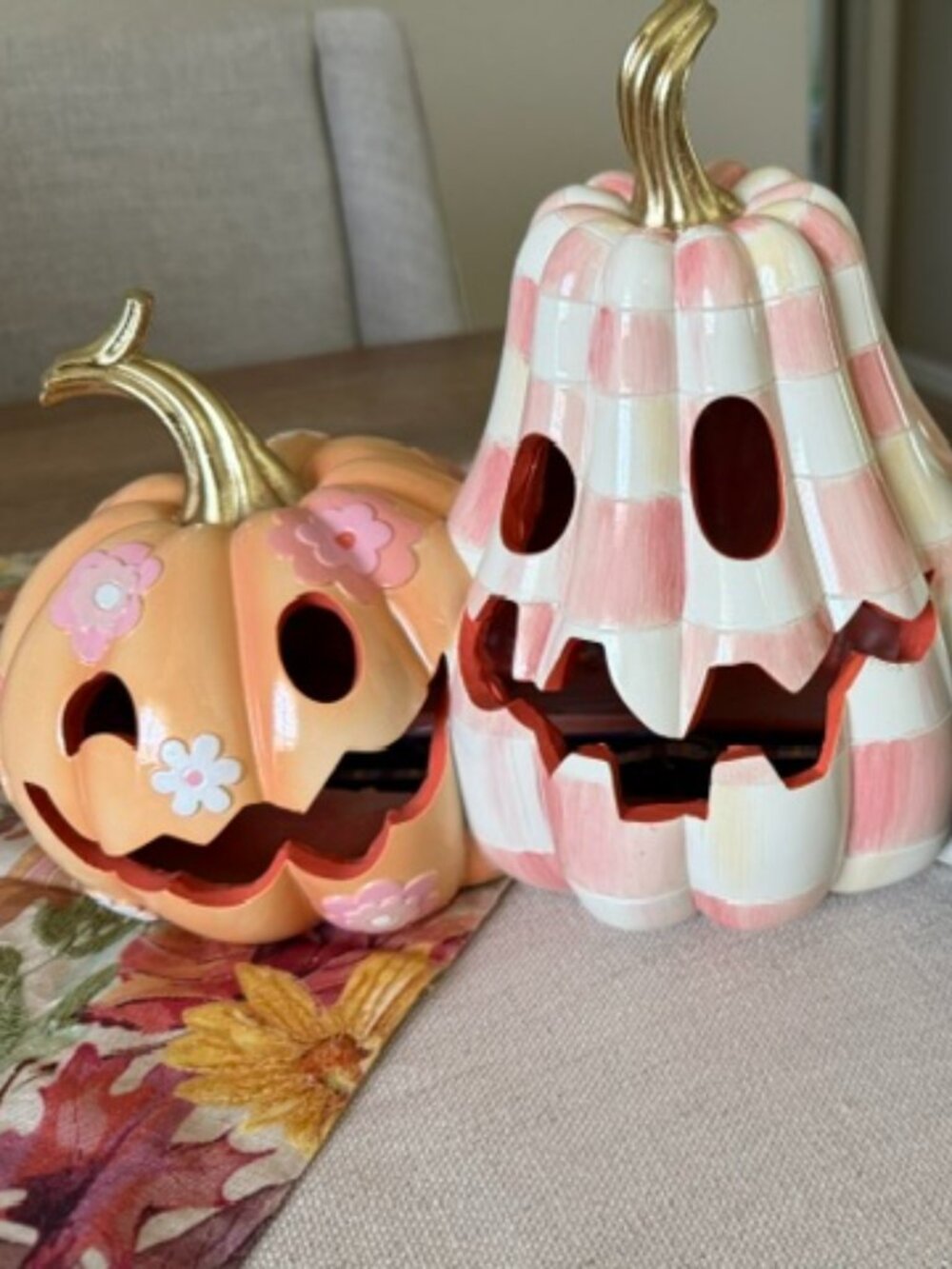 MacKenzie-Childs Hocus Pocus Illuminated Jack O' Lantern Trio